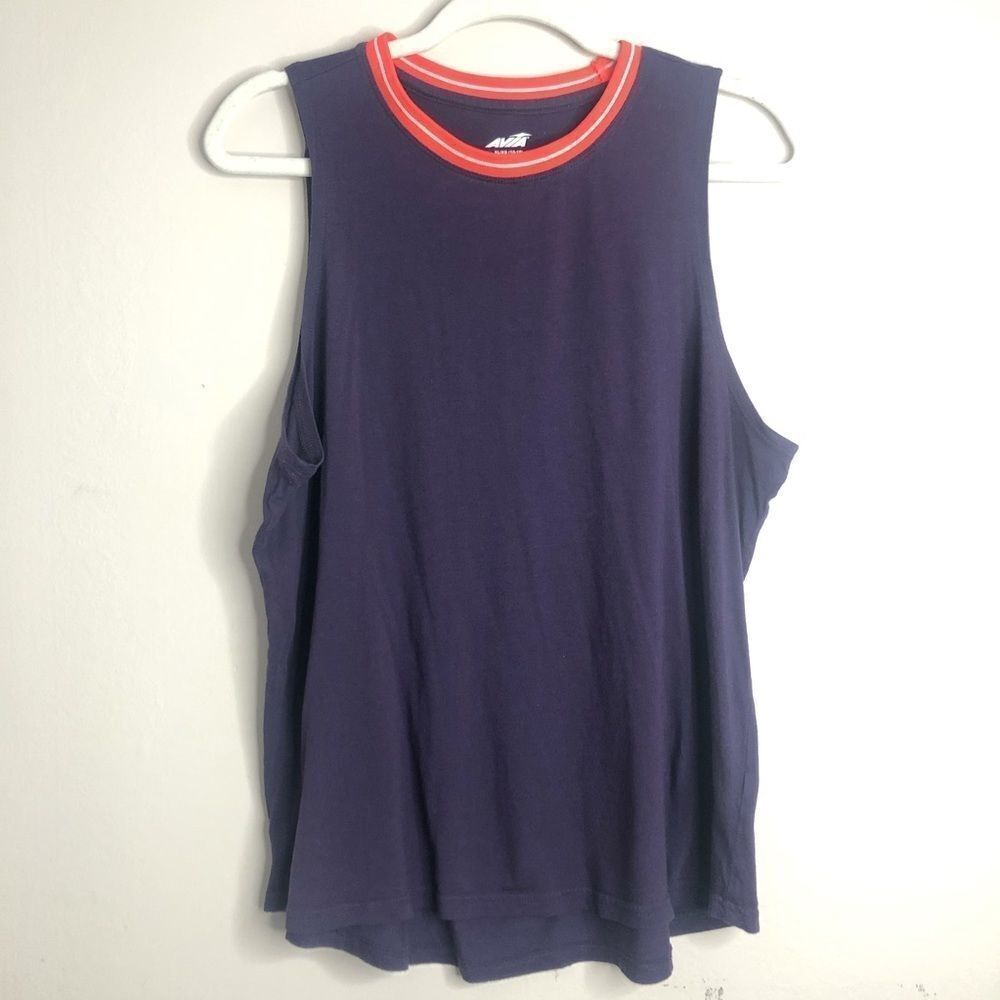 Avia plum muscle tank top shirt neon crew neck XL‎
